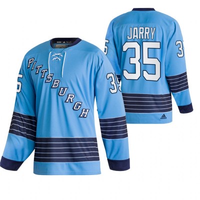 Pittsburgh Pittsburgh Penguins #35 Tristan Jarry Adidas Men's NHL Light Blue Team Classics Authentic Jersey